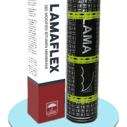 LAMAFLEX waterproofing membrane is manufactured from high-quality distilled bitumen modified with the Styrene Butadiene Styrene (SBS) 